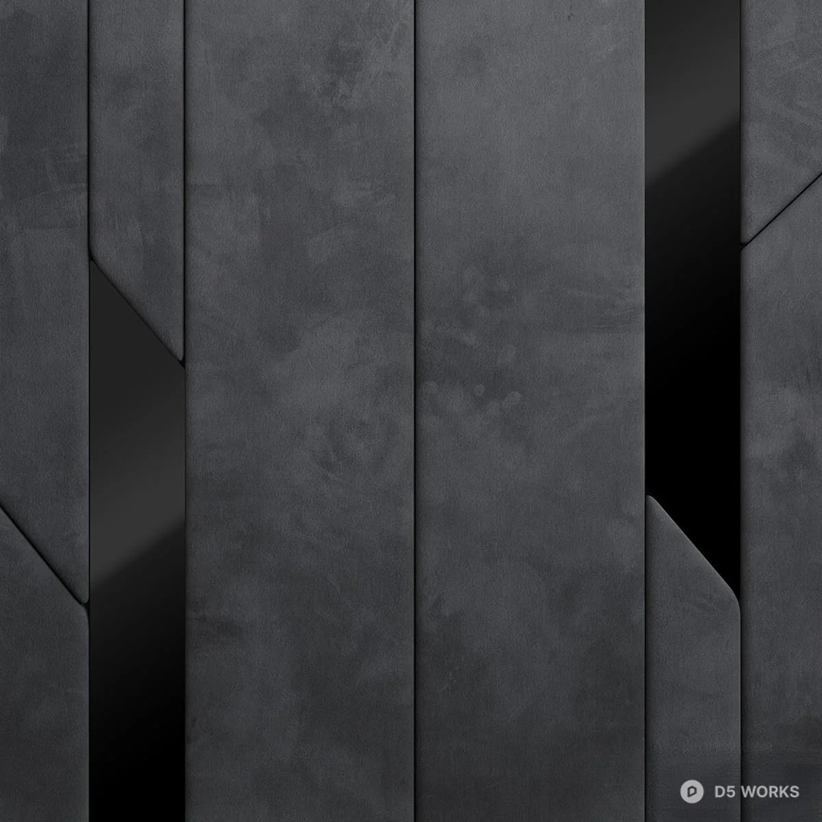 Geometric Black Paneling 3d model thumbnail 2