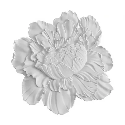 White Floral Sculpture 3d model