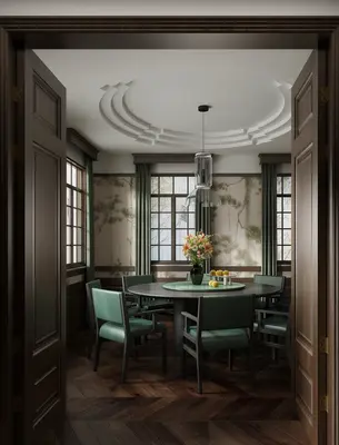 Classic Chinese Banquet Room with Round Table 3d model