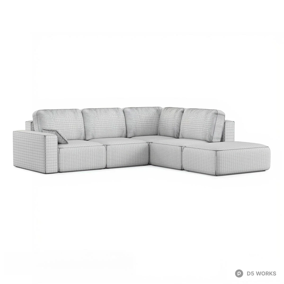 Modular Sectional Sofa 3d model thumbnail 4