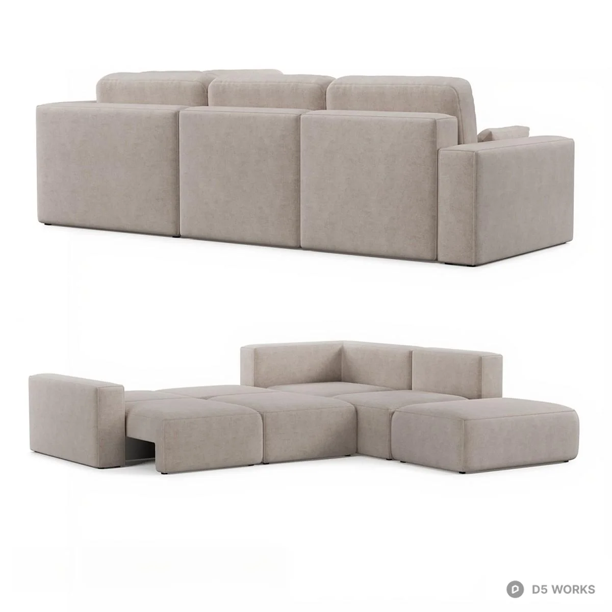 Modular Sectional Sofa 3d model thumbnail 3