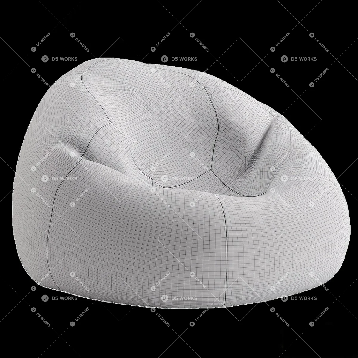Bean Bag Sofa 3d model thumbnail 4