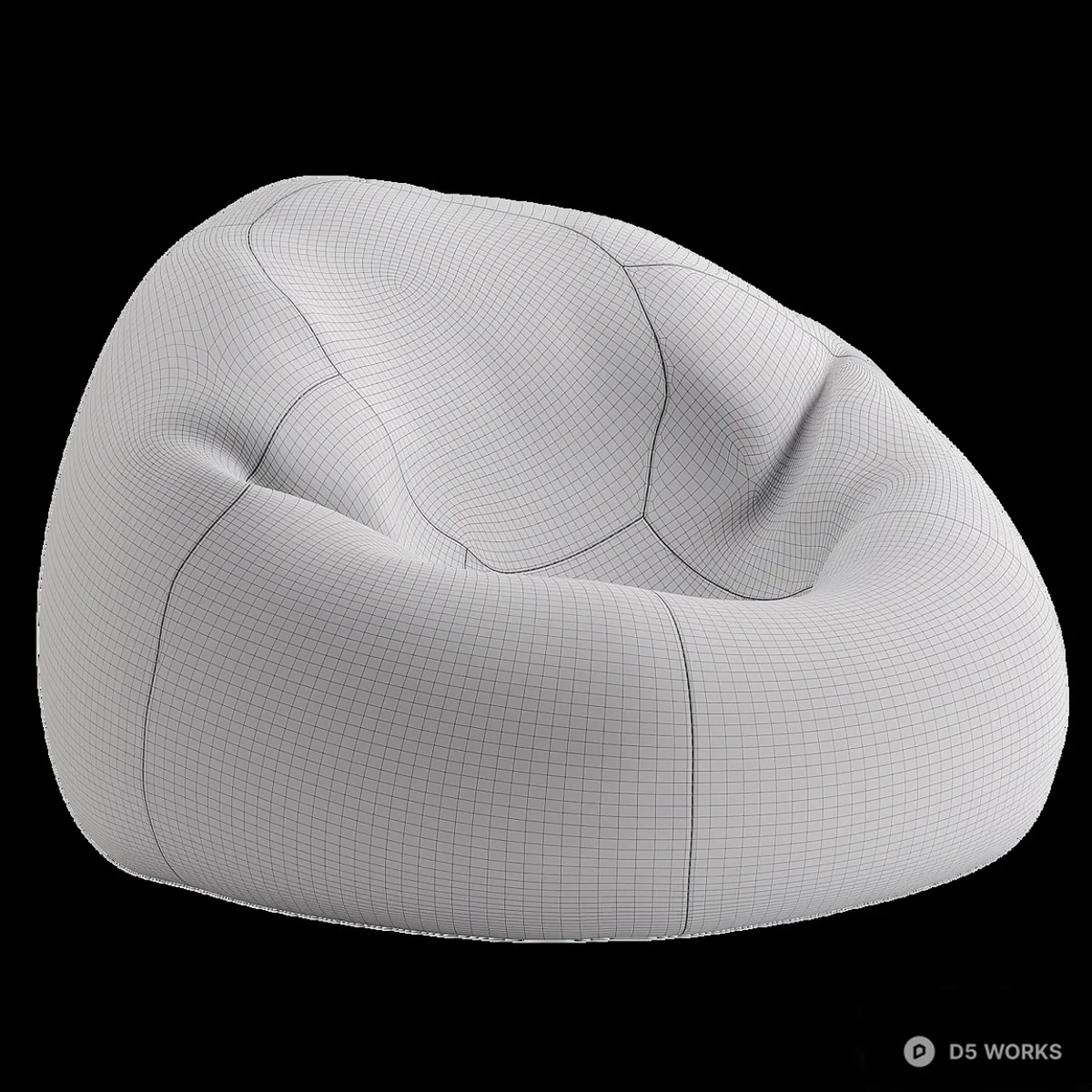 Velvet Lazy Sofa 3d model thumbnail 4