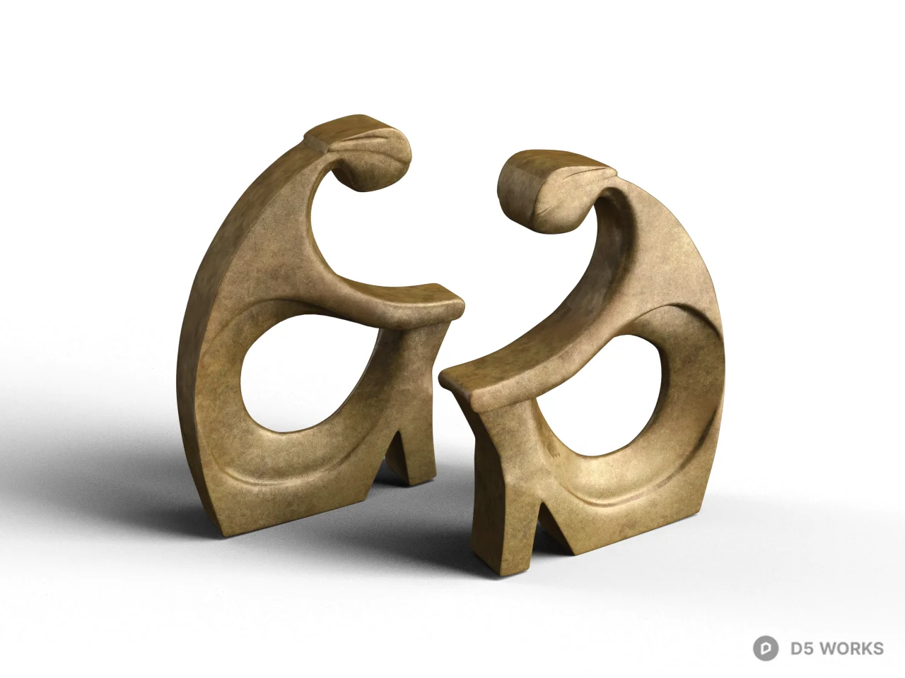 Abstract Sculptural Decorative Pair 3d model - Image 1
