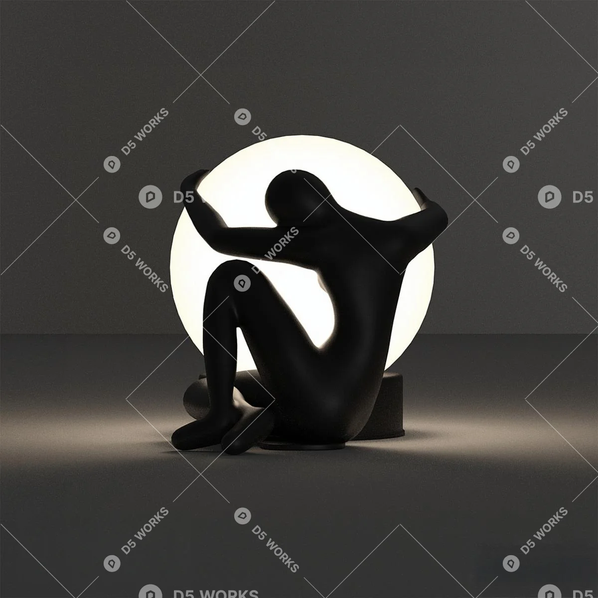 Minimalist Sculptural Table Lamp 3d model thumbnail 3