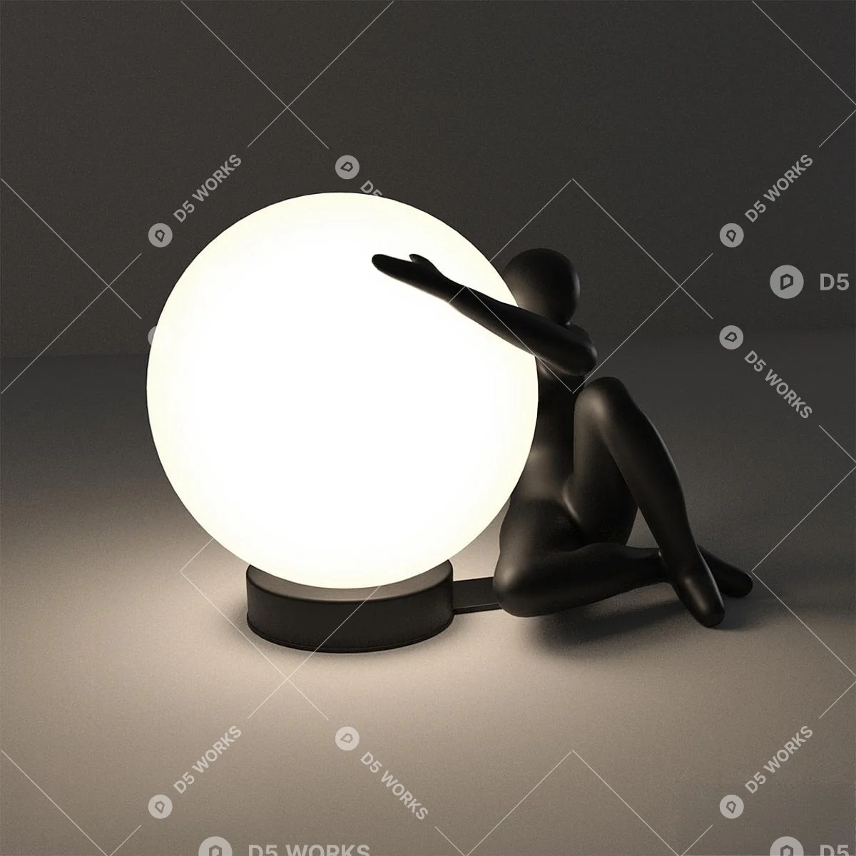 Minimalist Sculptural Table Lamp 3d model thumbnail 4