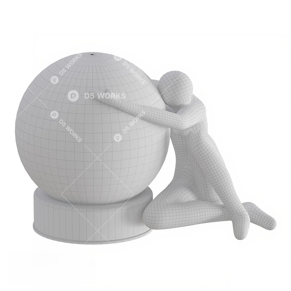 Minimalist Sculptural Table Lamp 3d model thumbnail 5