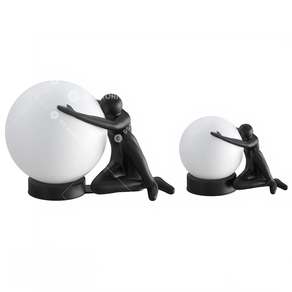 Minimalist Sculptural Table Lamp 3d model thumbnail 2