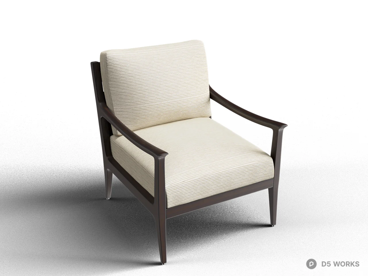 Minimalist Wooden Armchair 3d model - Image 1