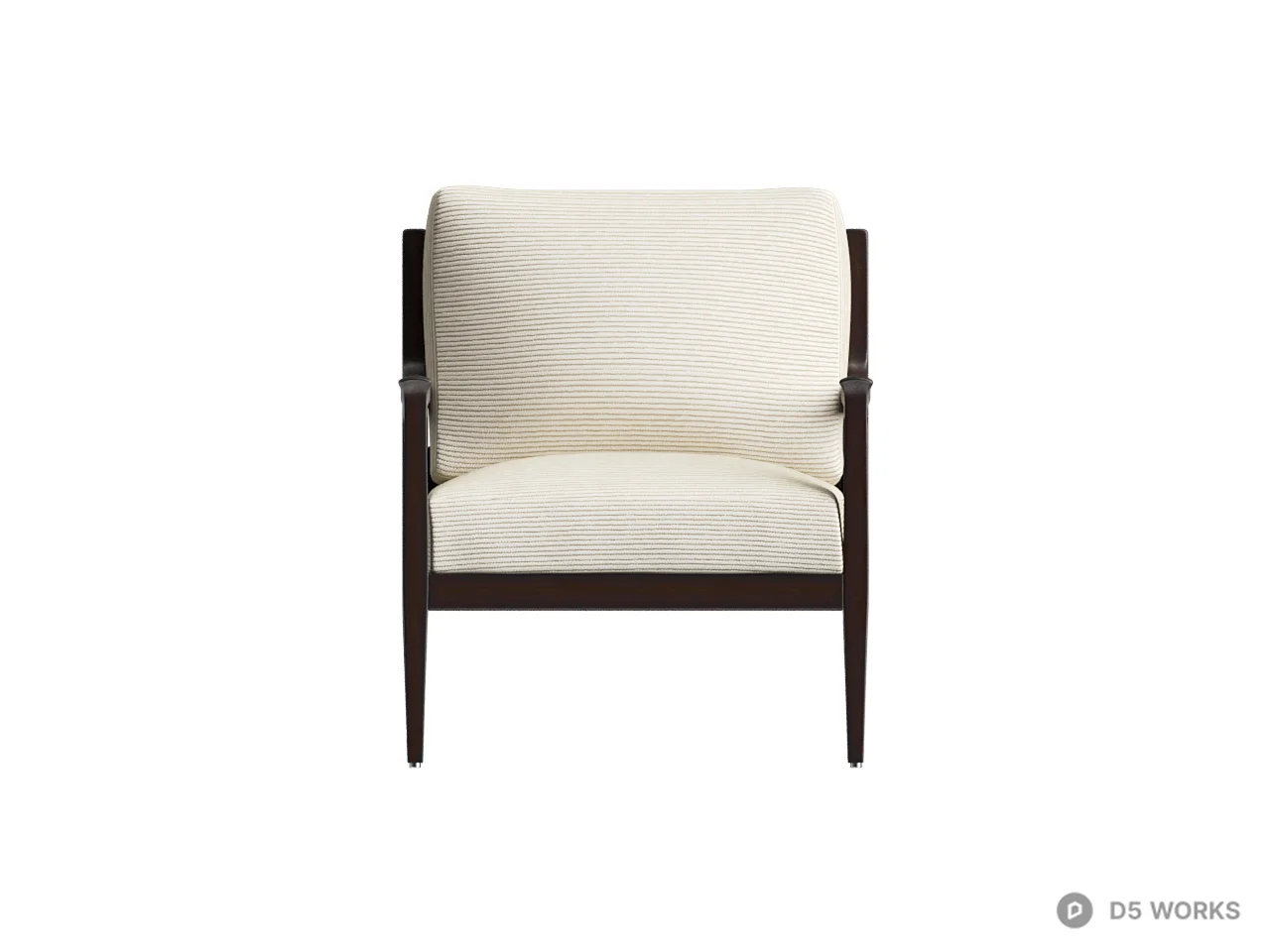 Minimalist Wooden Armchair 3d model thumbnail 2