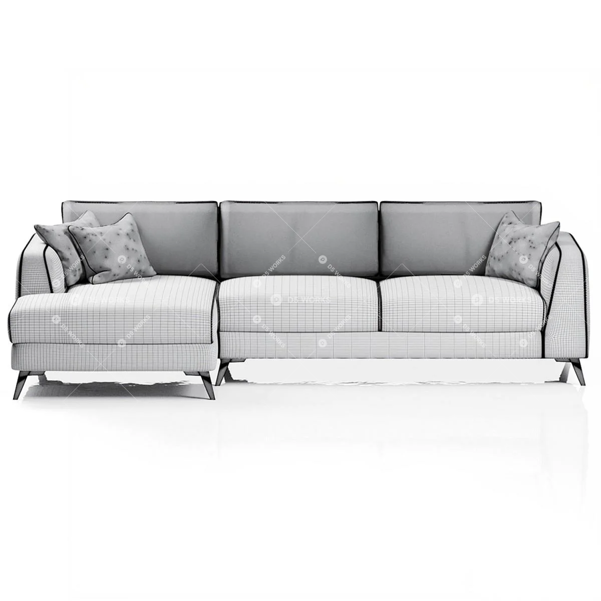 Contemporary Multi-seater Sofa 3d model thumbnail 3
