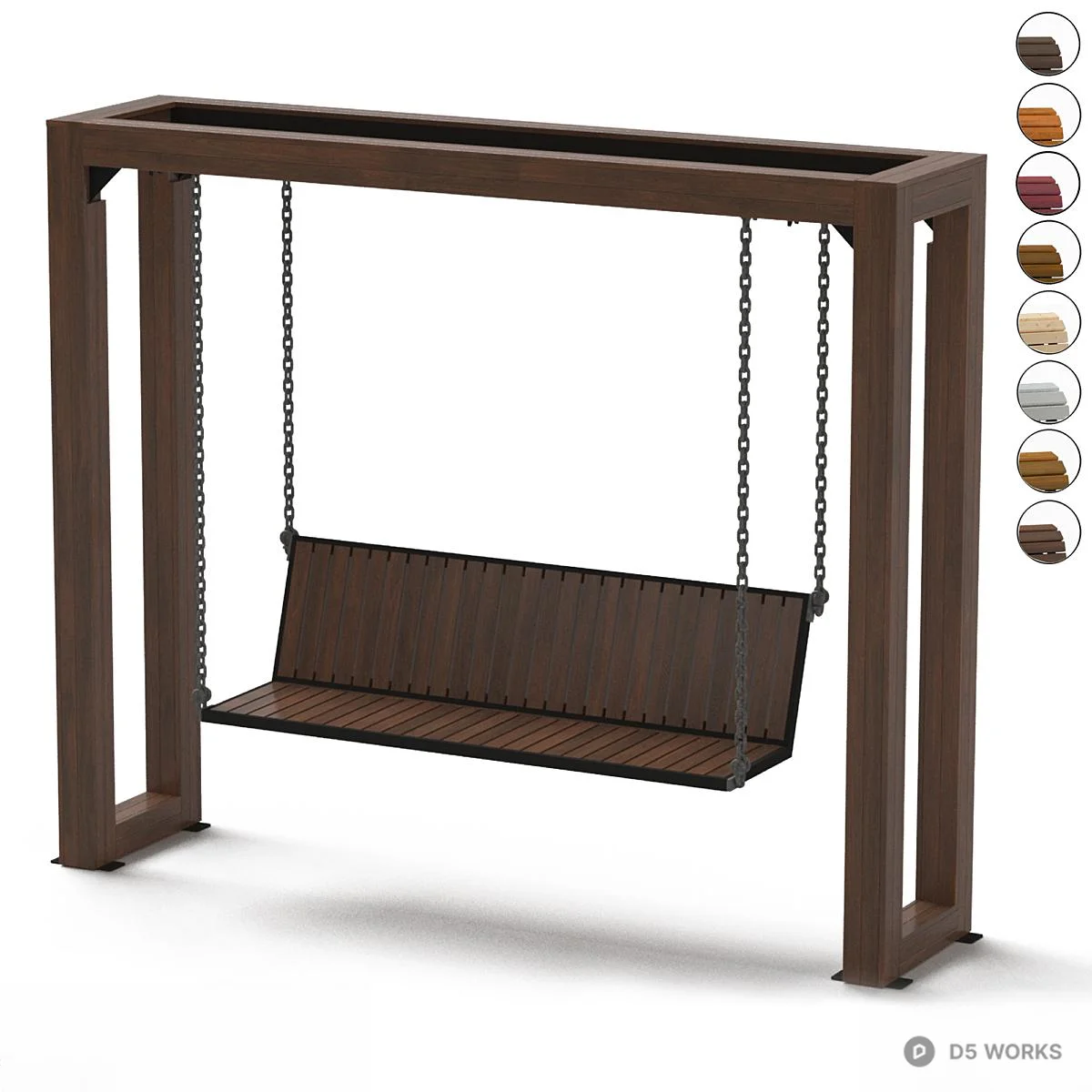 Wooden Hanging Swing Chair 3d model - Image 1