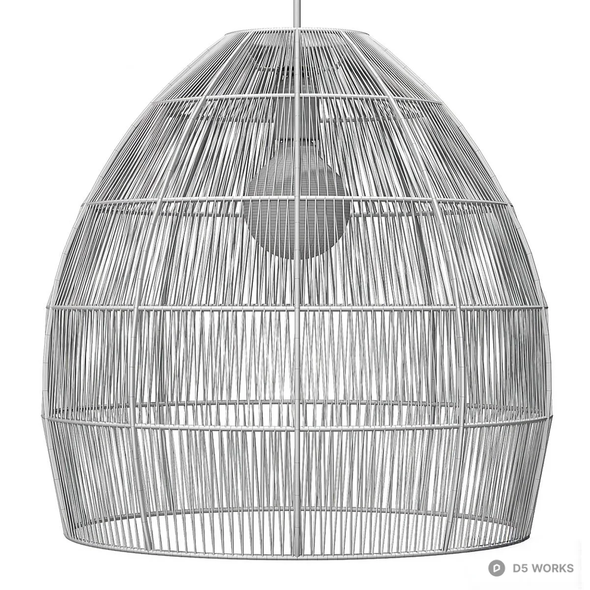 Woven Rattan Pendant Lamp 3d model thumbnail 3