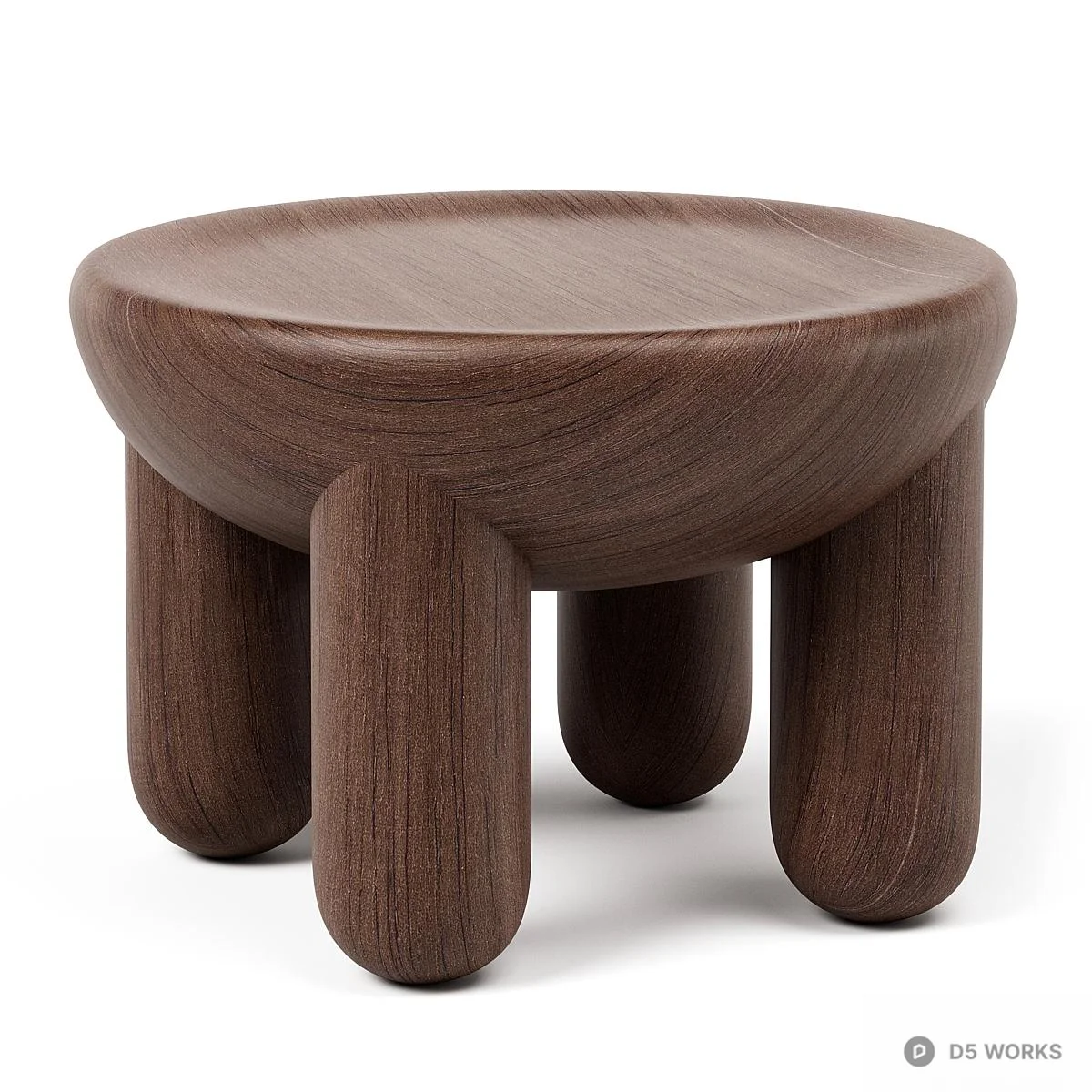Wood Trim Round LED Ceiling Light 3d model thumbnail 4
