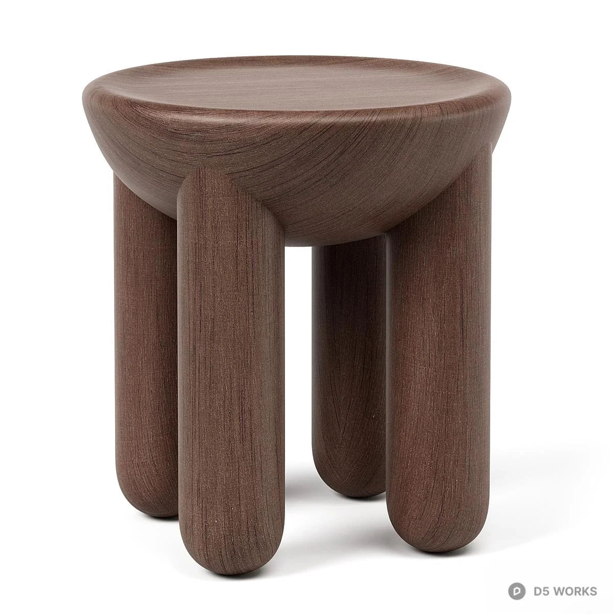 Wood Trim Round LED Ceiling Light 3d model thumbnail 3