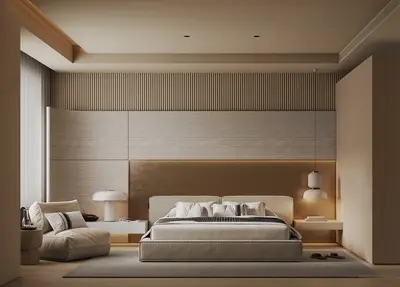 Minimalist Bedroom with Ambient Lighting 3d model