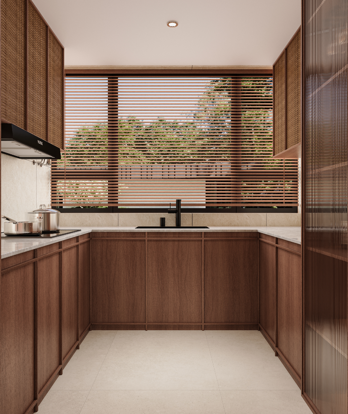 Mid-Century Modern Closed Kitchen