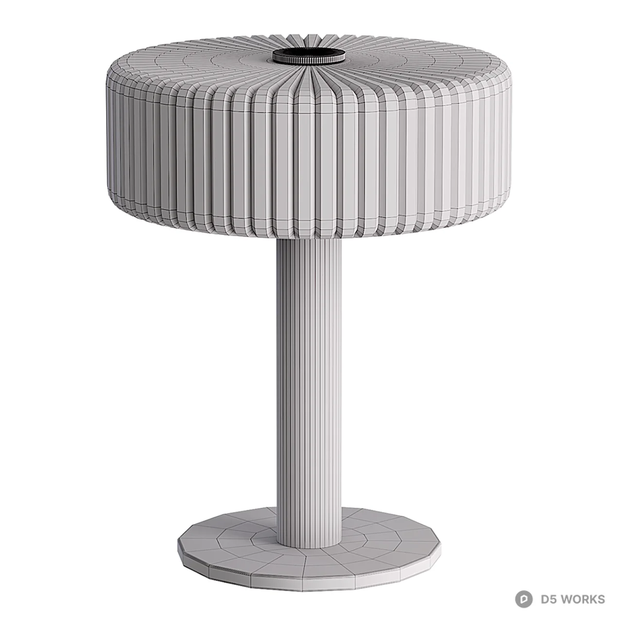 Ribbed Glass And Brass Table Lamp 3d model thumbnail 3