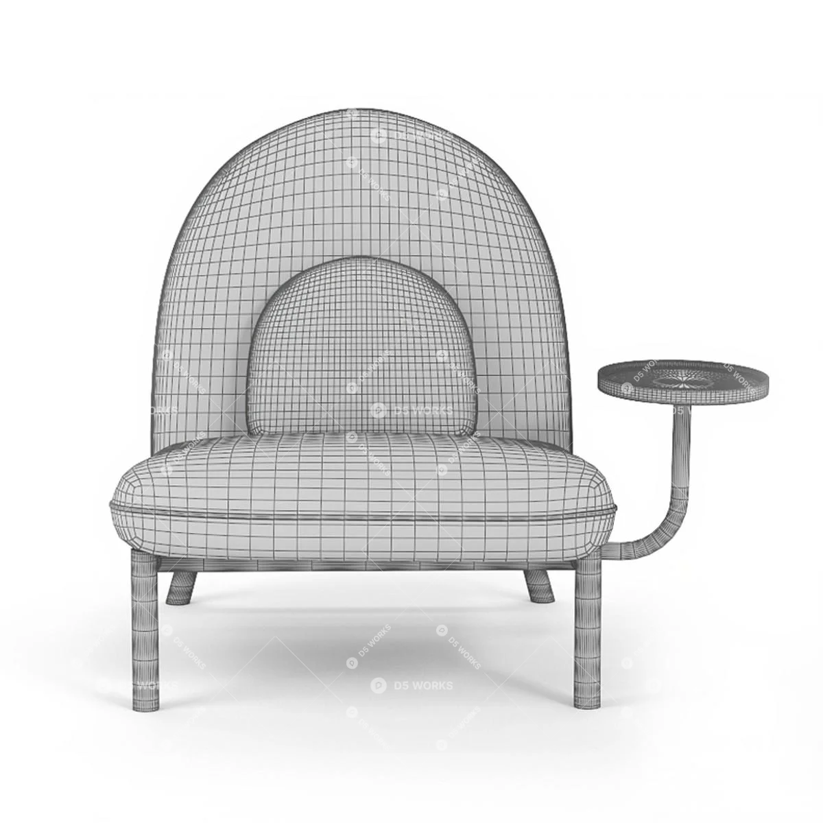 Contemporary Armchair 3d model thumbnail 3