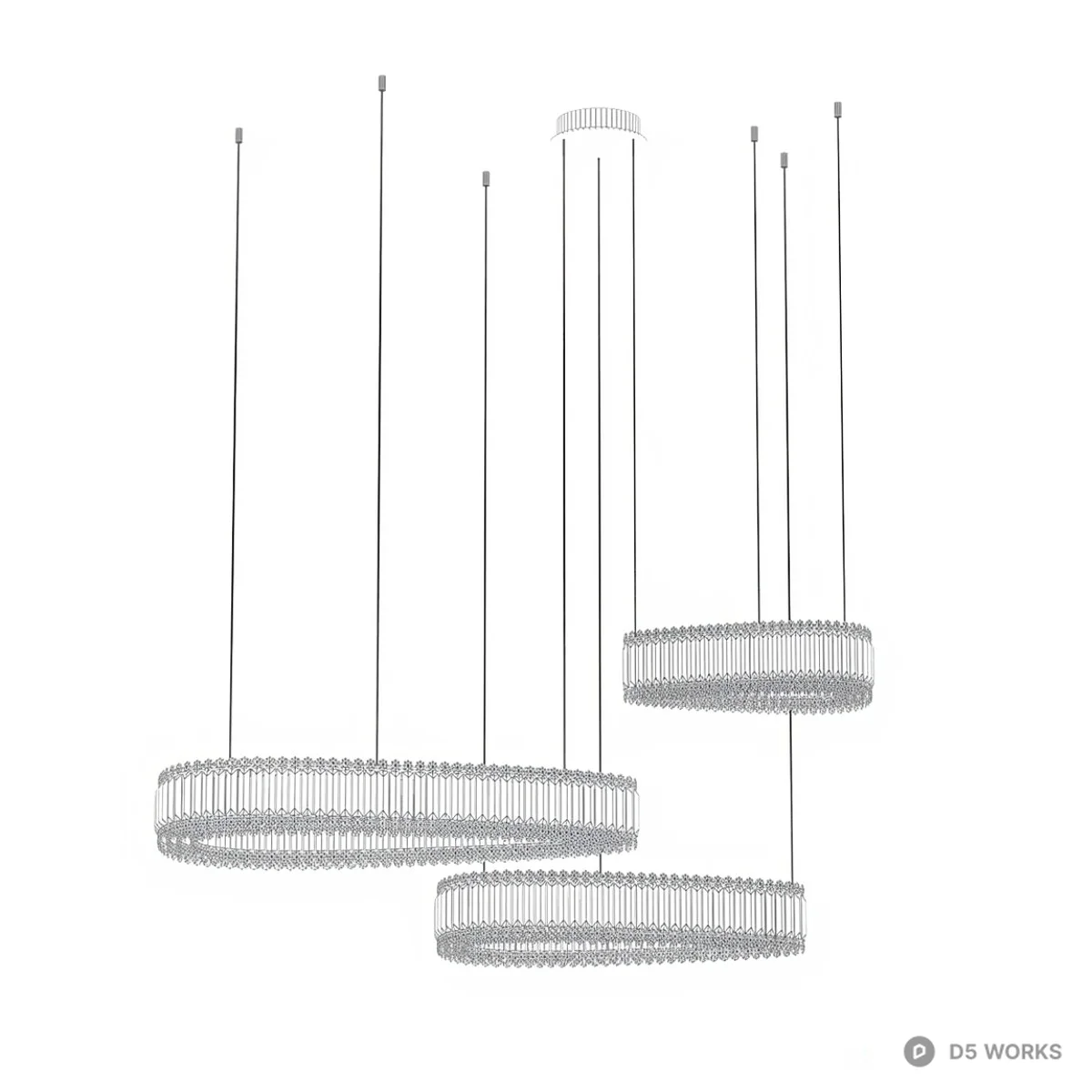 Multi Tier Crystal Chandelier 3d model thumbnail 2