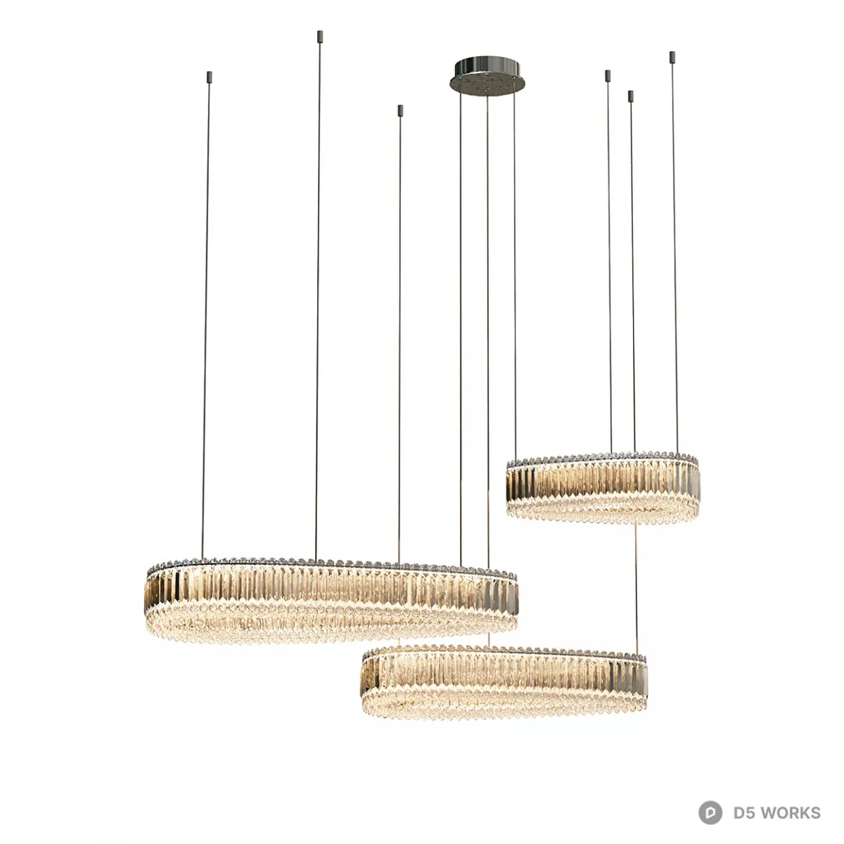 Multi Tier Crystal Chandelier 3d model - Image 1
