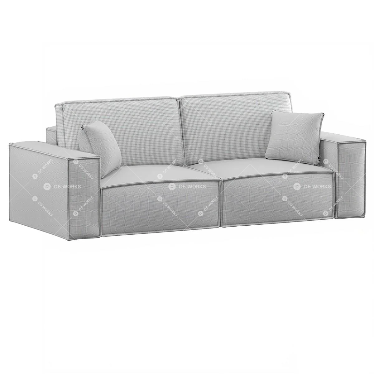 Contemporary Two-seater Sofa 3d model thumbnail 4