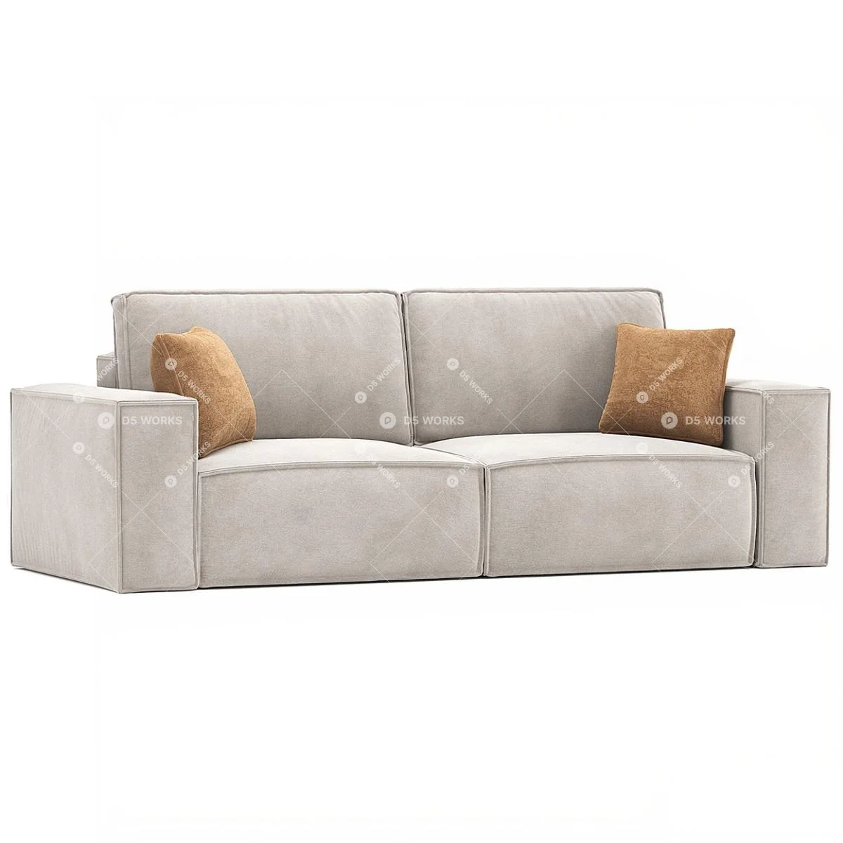 Contemporary Two-seater Sofa 3d model thumbnail 2