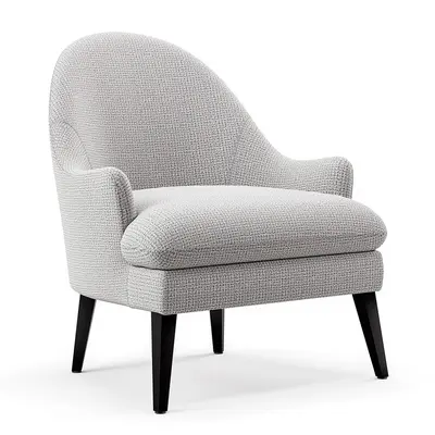 Textured Fabric Armchair With Tapered Legs 3d model