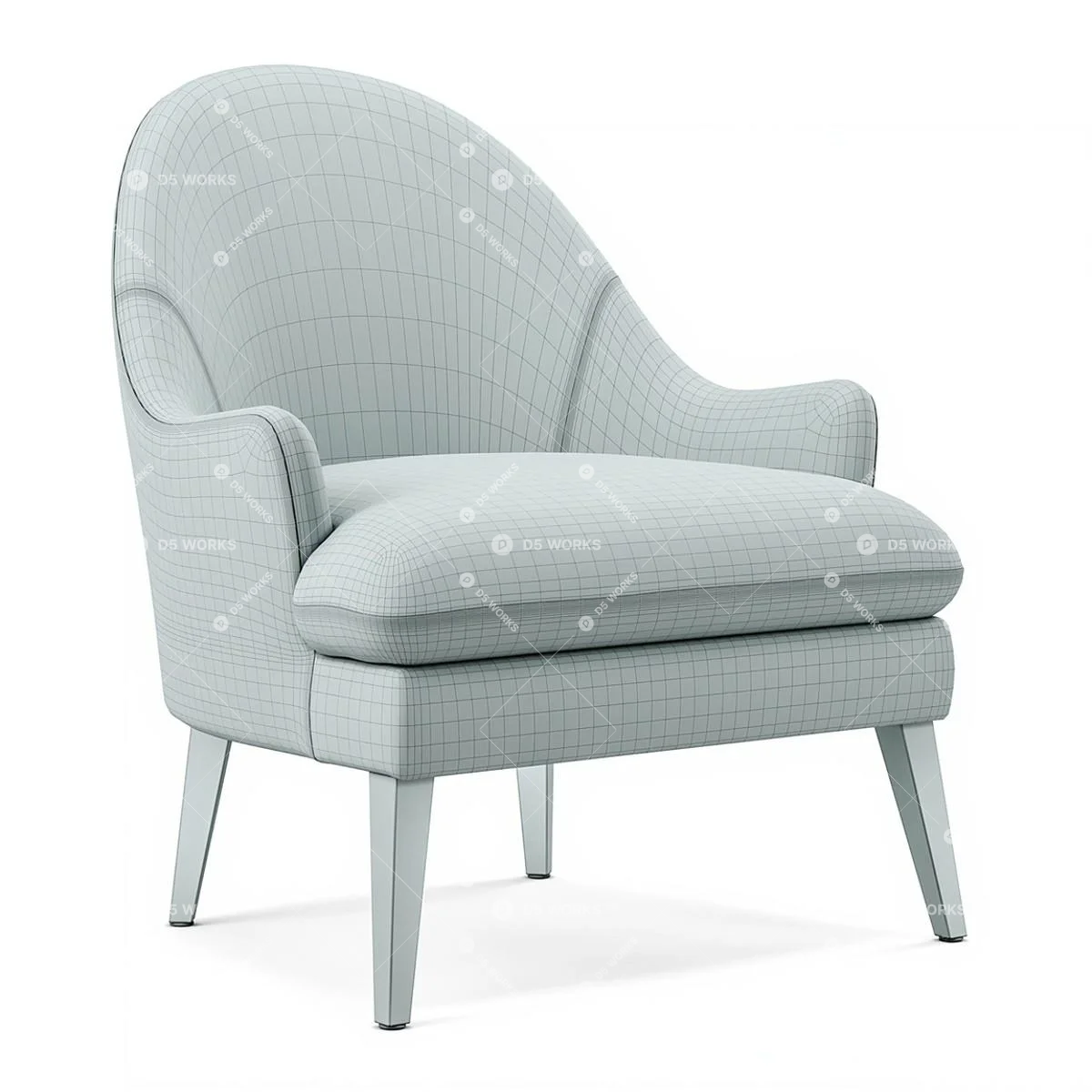 Contemporary Armchair 3d model thumbnail 4