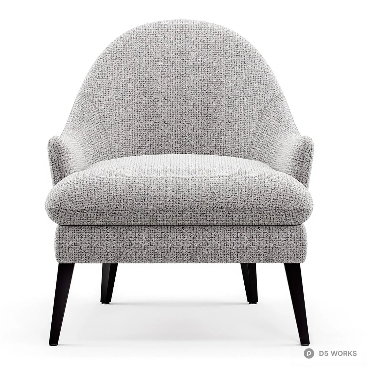 Minimalist Metal Frame Armchair 3d model thumbnail 2