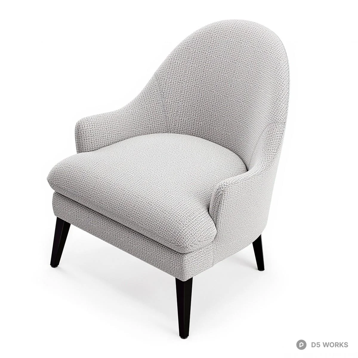 Minimalist Metal Frame Armchair 3d model thumbnail 3