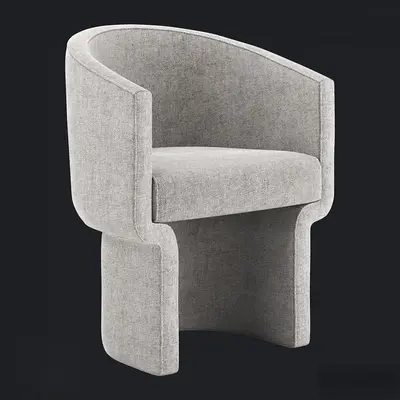 Scandinavian Style Upholstered Armchair 3d model