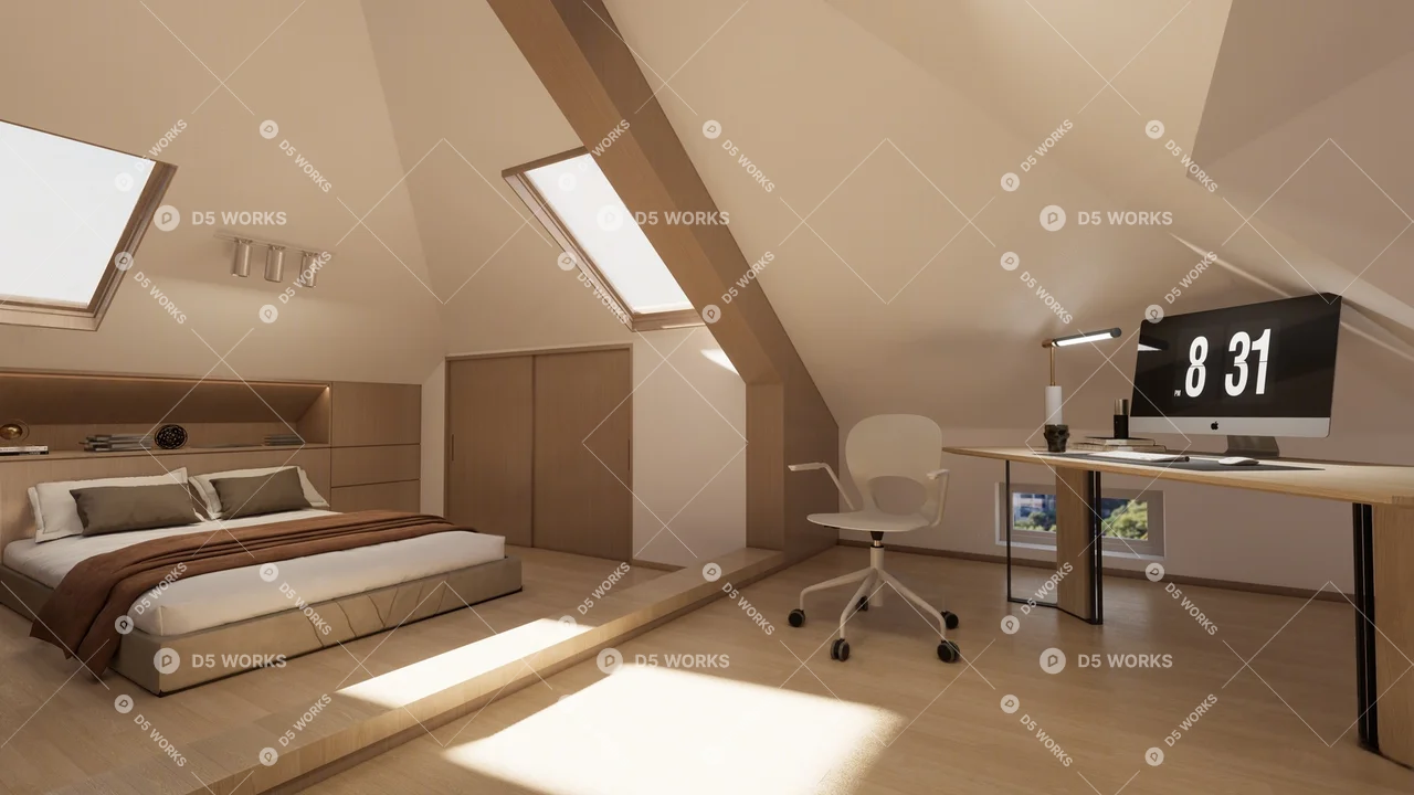 Modern Home Bedroom 3d model thumbnail 3