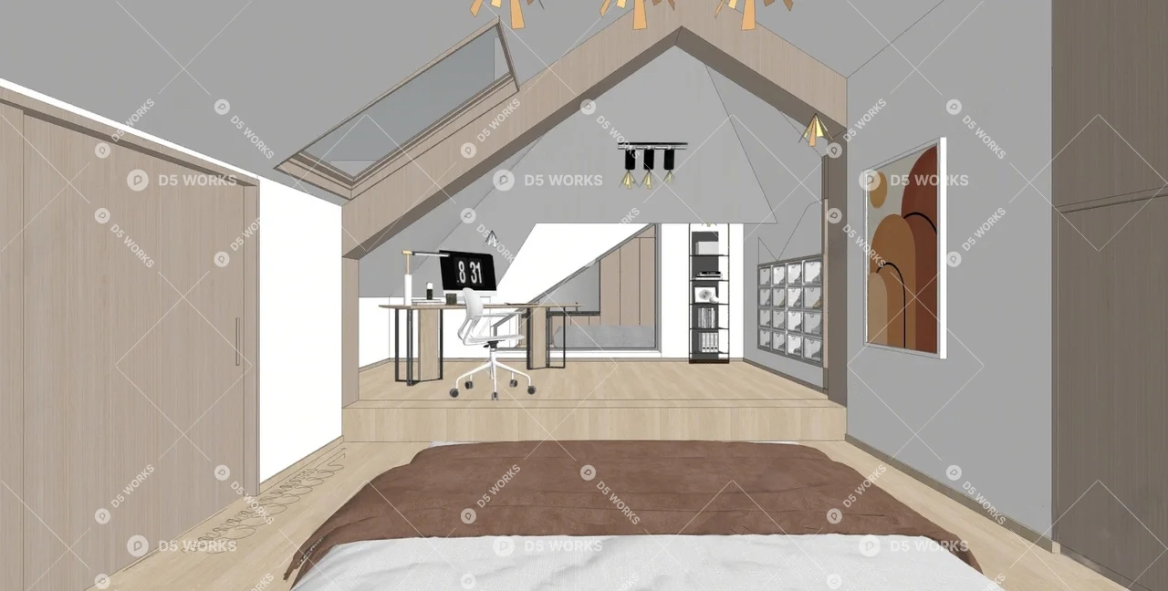 Modern Home Bedroom 3d model thumbnail 2