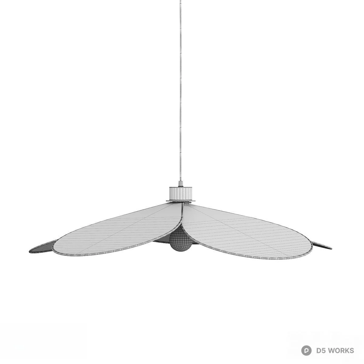 Petals Shaped Pendant Light 3d model thumbnail 2