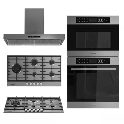 Stainless Steel Kitchen Appliance Set 3d model