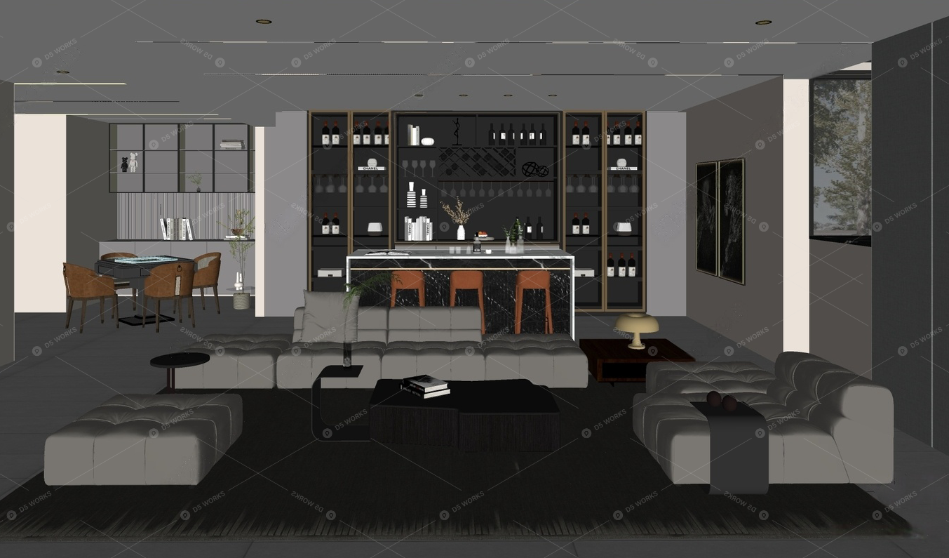 Living & Dining Rooms 3D Models 2