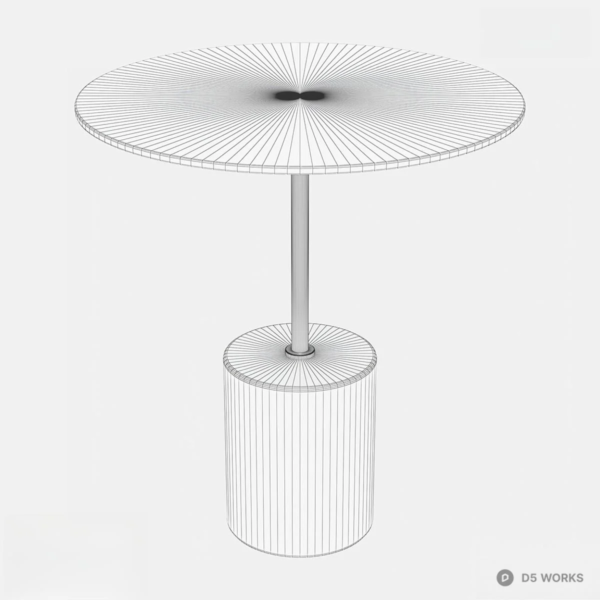 Black Marble Base Round Side Table 3d model thumbnail 2