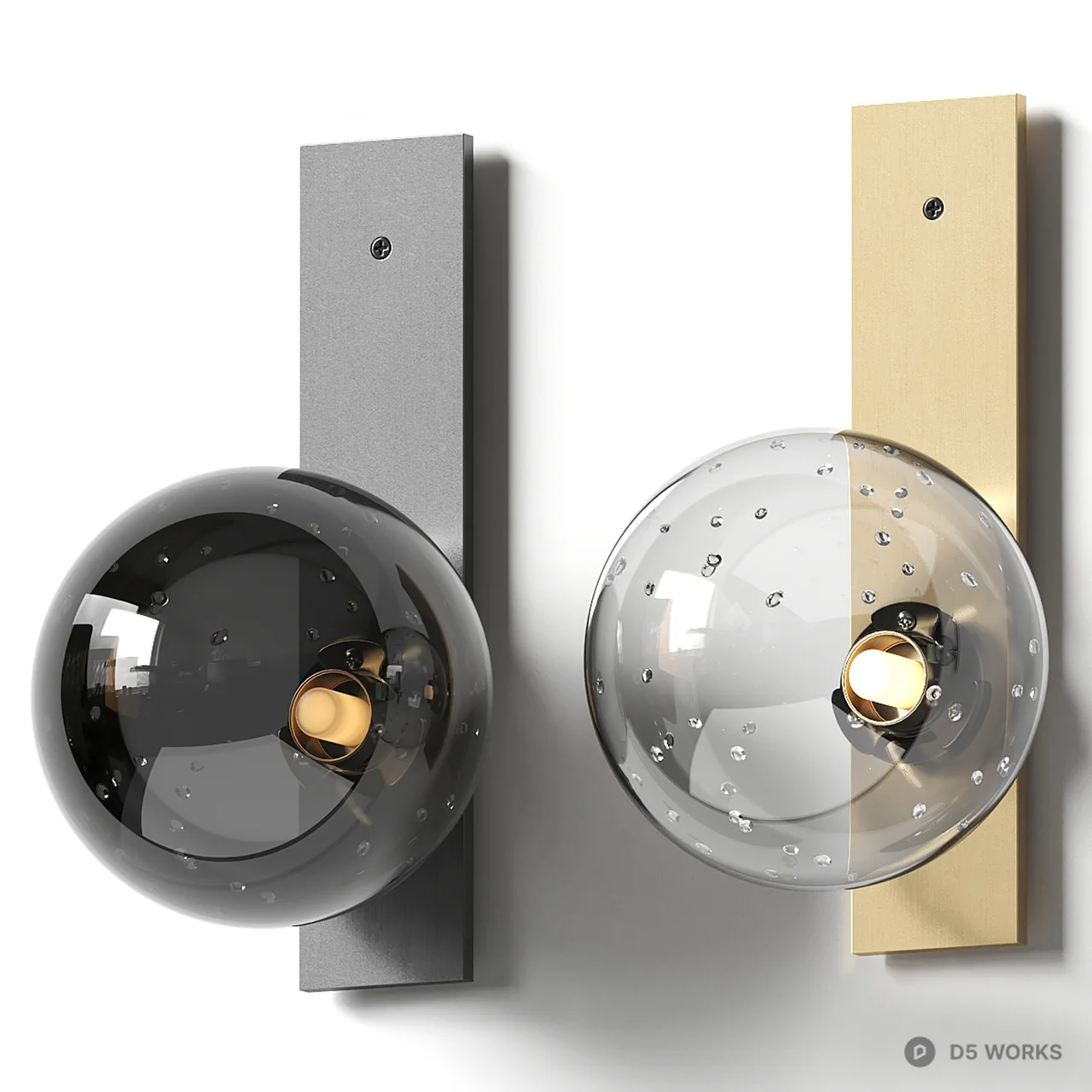 Minimalist Glass Sphere Wall Lamp 3d model - Image 1