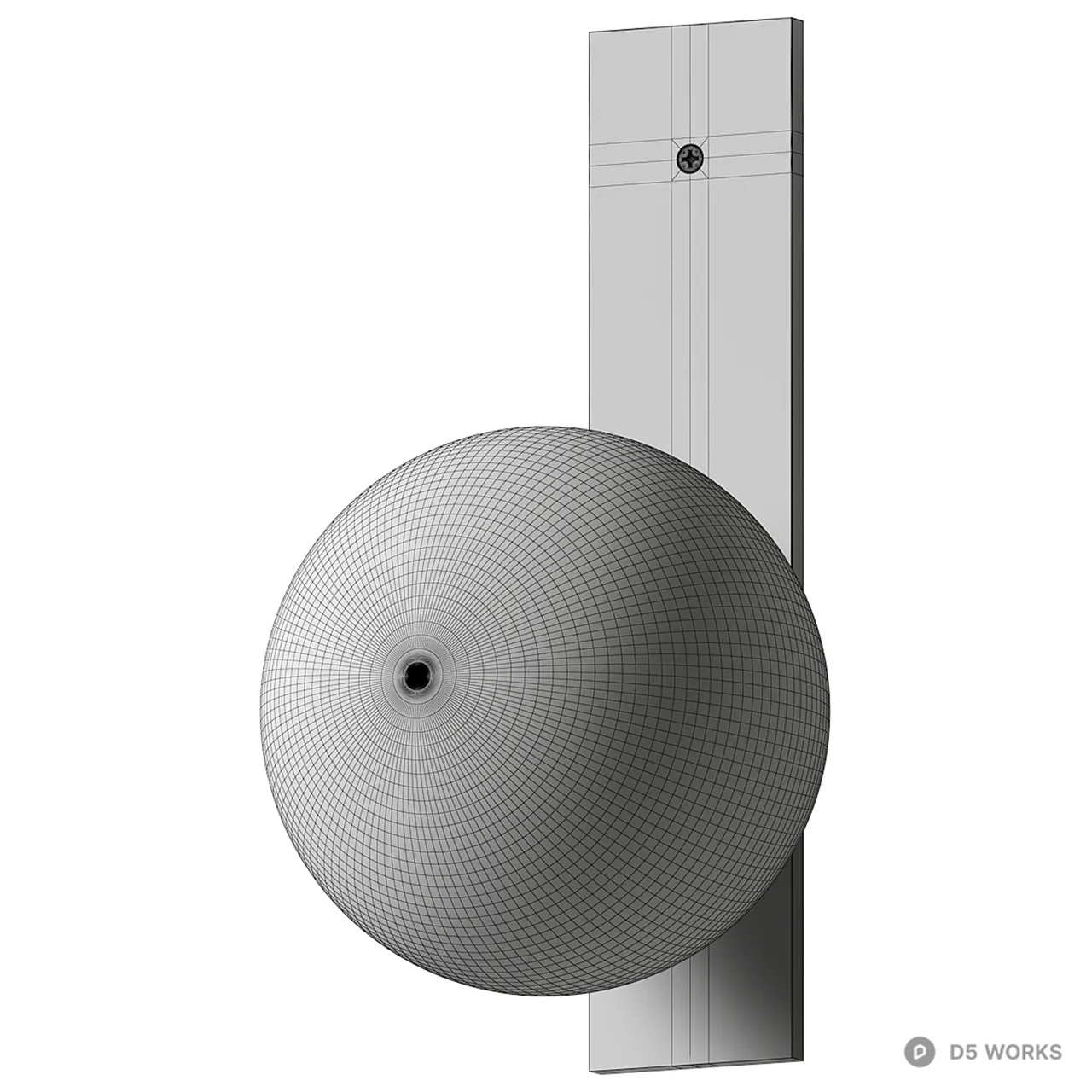 Minimalist Glass Sphere Wall Lamp 3d model thumbnail 3