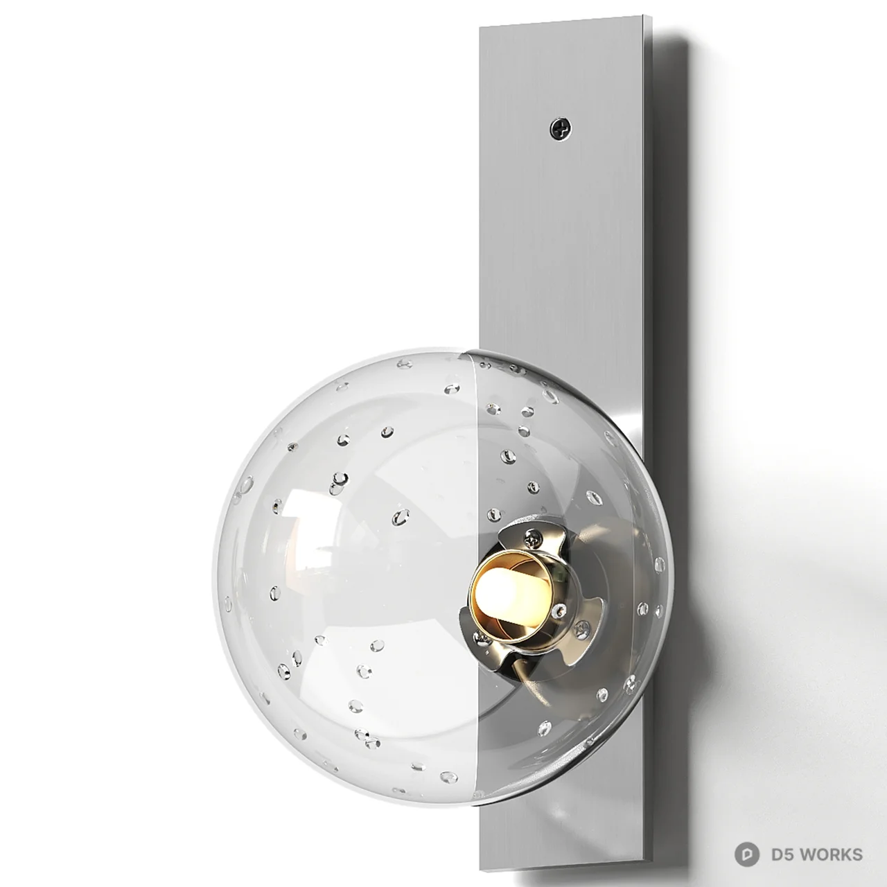 Minimalist Glass Sphere Wall Lamp 3d model thumbnail 2