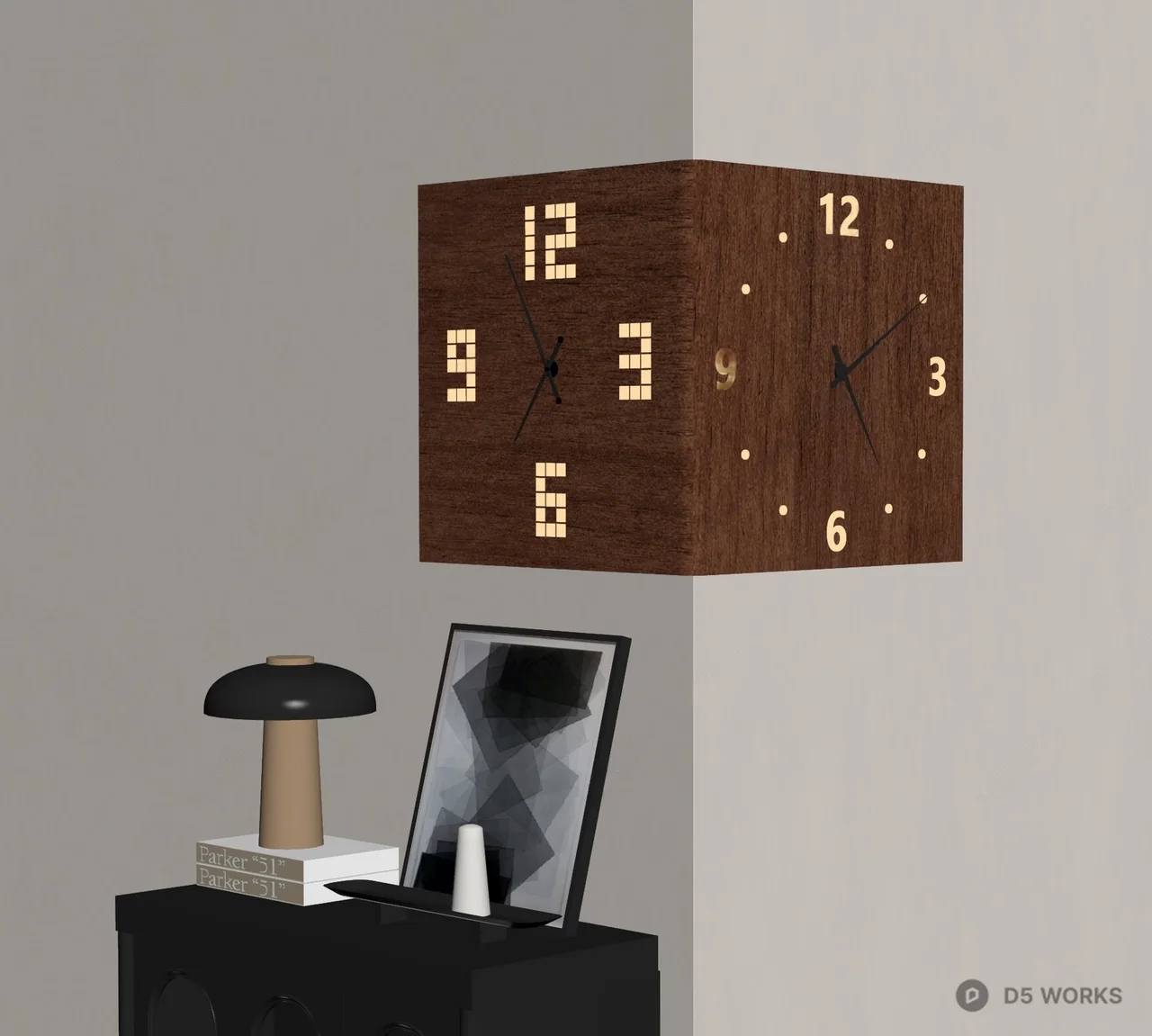 Minimalist Wall Clock 3d model thumbnail 2