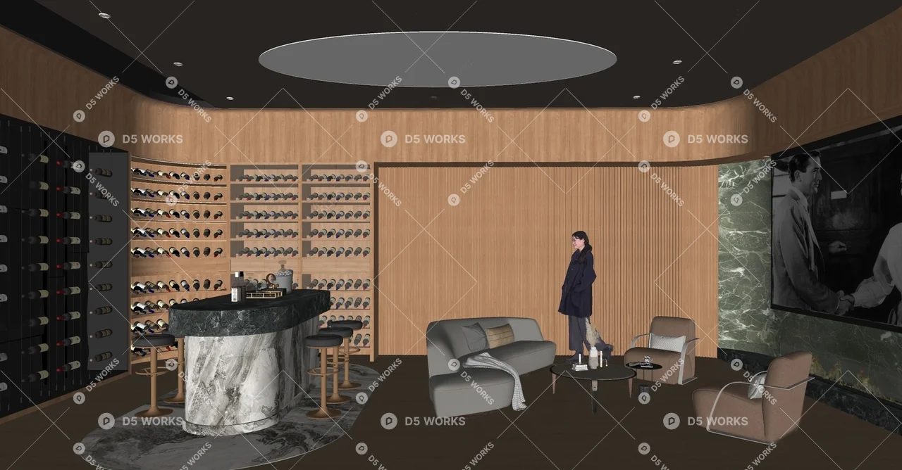 Modern Wine Cellar 3d model thumbnail 2