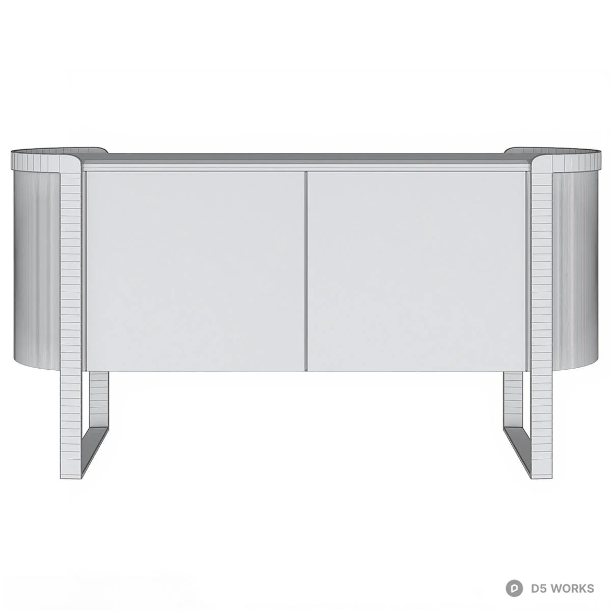 Modern Minimalist Sideboard Cabinet 3d model thumbnail 2