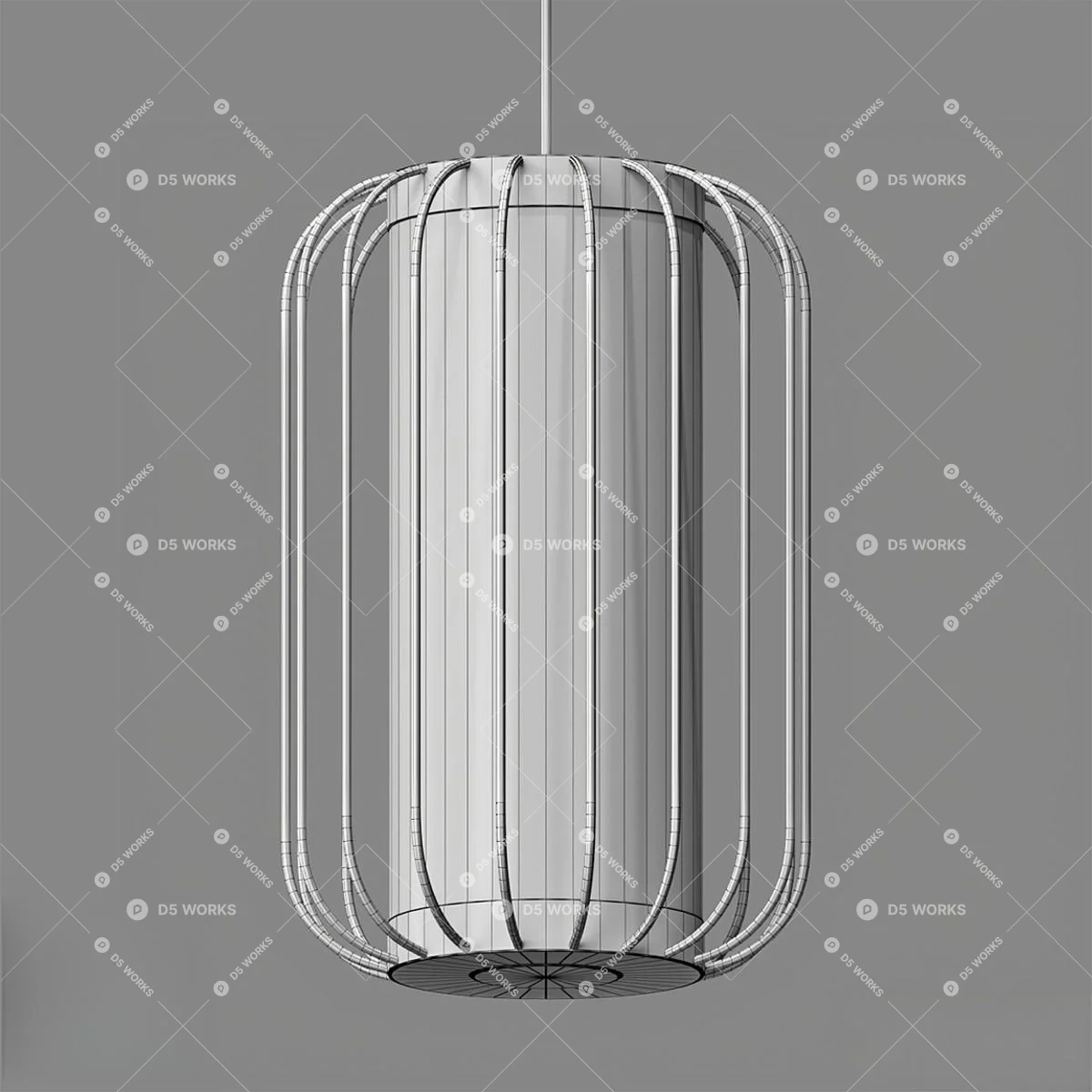 Brass Cage Pendant Light 3d model thumbnail 2