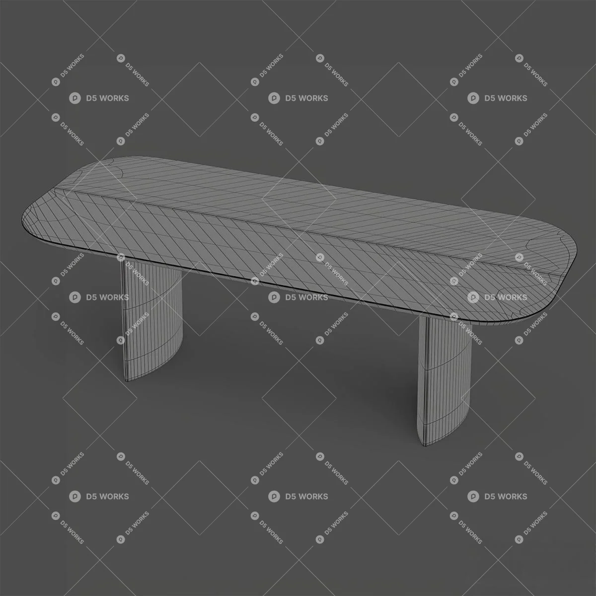 Modern Dining Table 3d model thumbnail 4