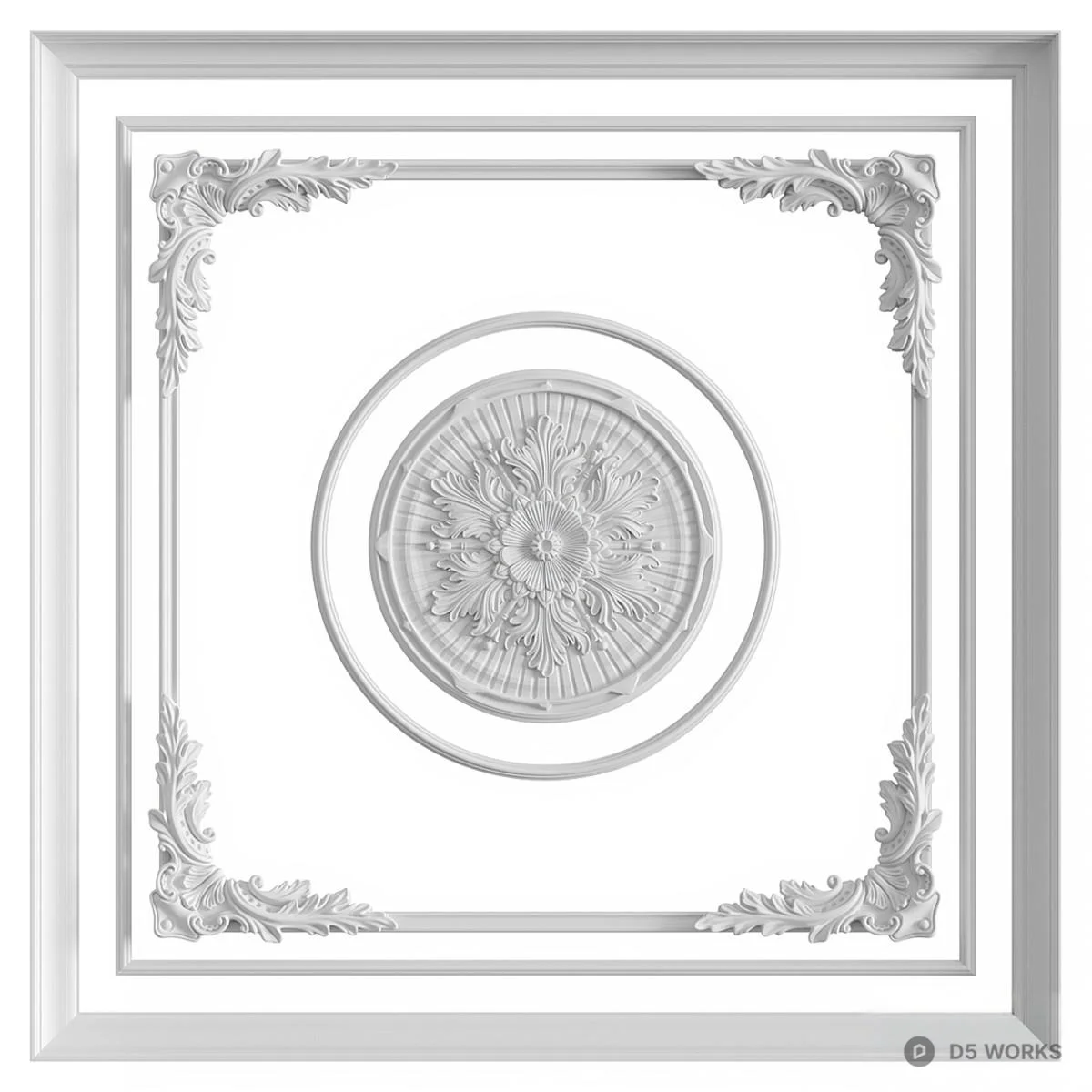 Ornate Ceiling Medallion 3d model - Image 1