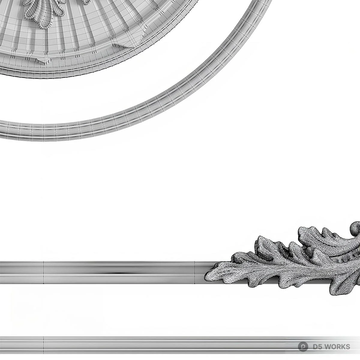 Ornate Ceiling Medallion 3d model thumbnail 2