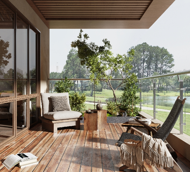 Organic Modern Wabi-Sabi Balcony (Home)