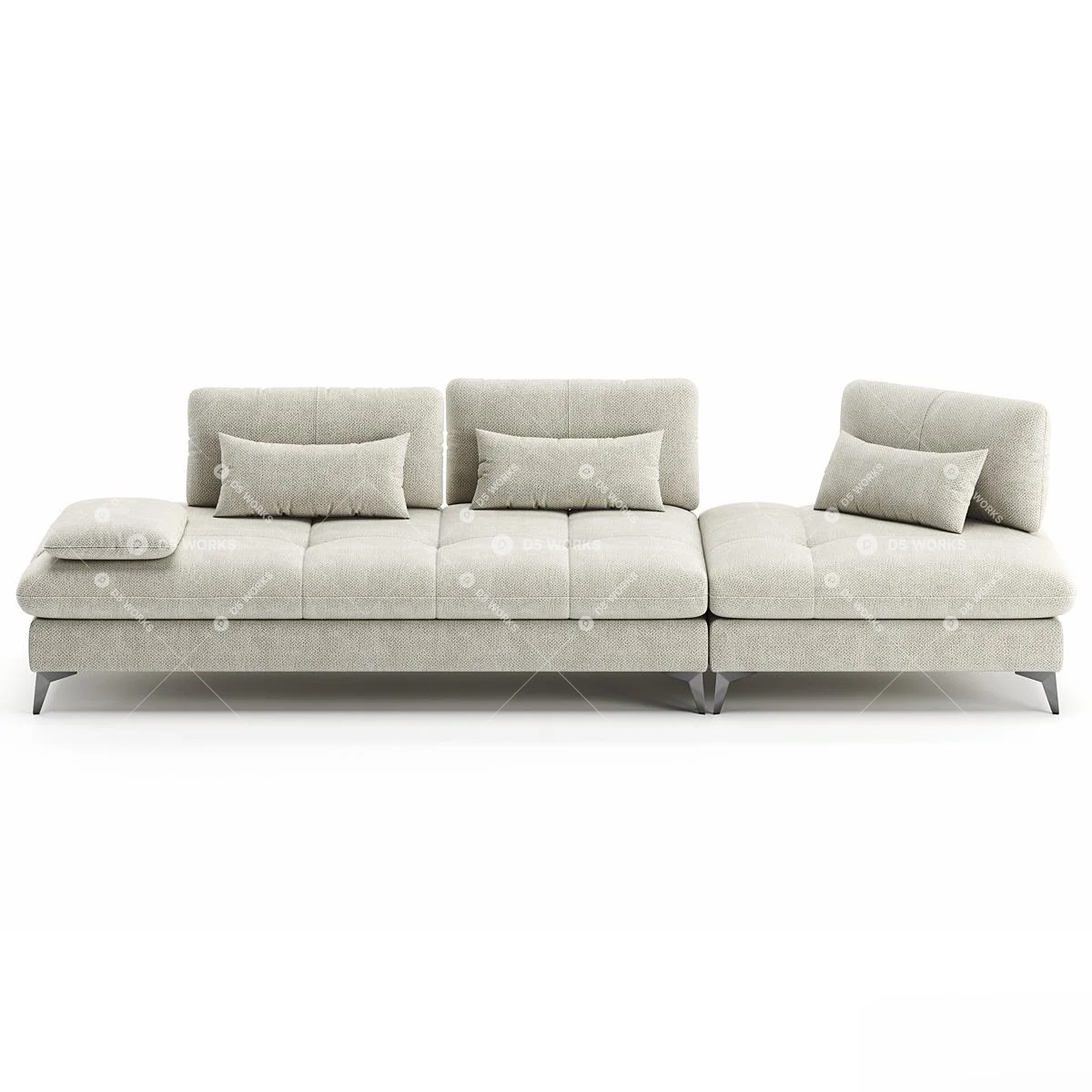 Organic Modern Three-seater Sofa 3d model thumbnail 2
